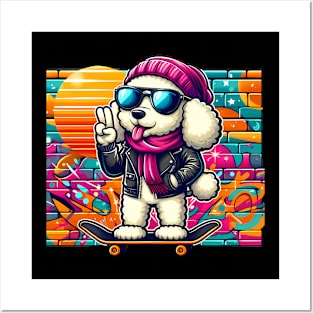 Funny Poodle with Sunglasses Posters and Art